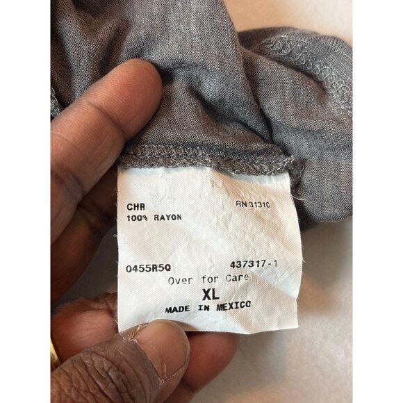 AGB Womens Cardigan Open Front Drape Hem Lightweight XL Gray - Picture 9 of 11